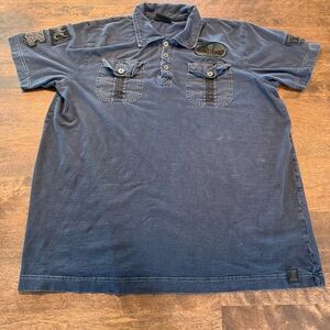 Harley-Davidson Navy Polo Shirt with Patches